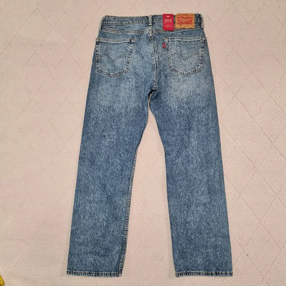 LEVI'S 505 Distressed Denim Jeans Men's SZ 30x32 (actual: 30x27.5) Straight Leg